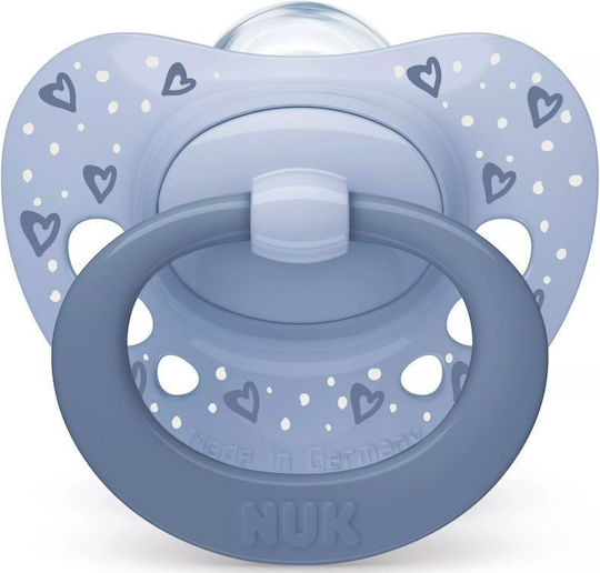 Nuk First Choice Classic Orthodontic Silicone Night Pacifiers with Case Gray for 0-6 Months 2 Pieces