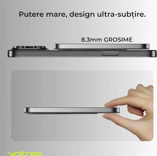 Voltres MagSafe Външна Батерия 5000mAh 20W с USB-C Порт Сребриста