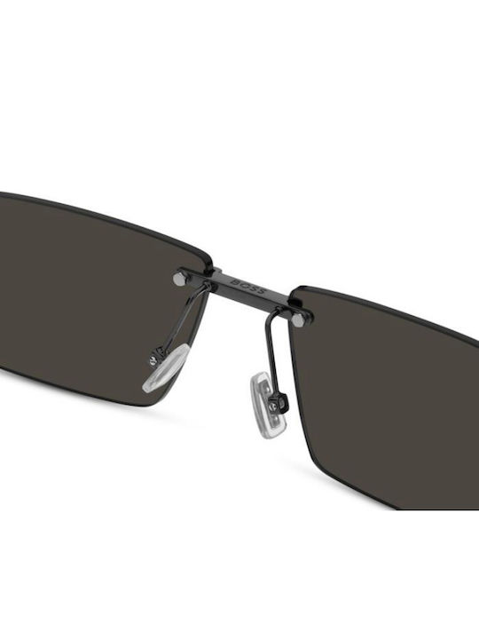 Boss Unisex Sunglasses with Gray Metallic Frame and Black Lenses Boss 1918/S V81/IR