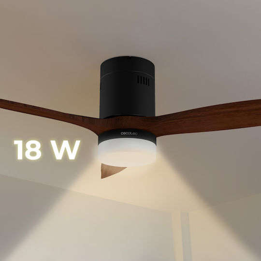 Cecotec EnergySilence Aero 5600 Classic Ceiling Fan 132cm with Light Brown / Black