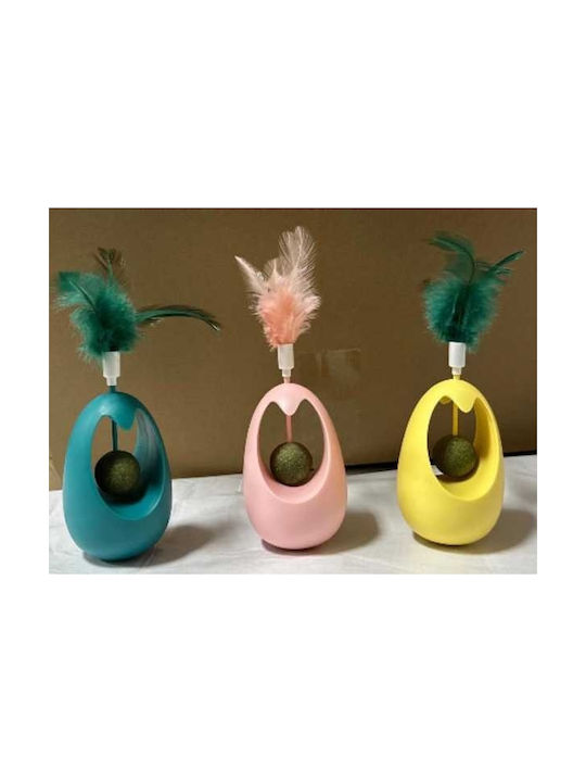 Set 3 Cat Toys Feather Catnip Assorted Colors