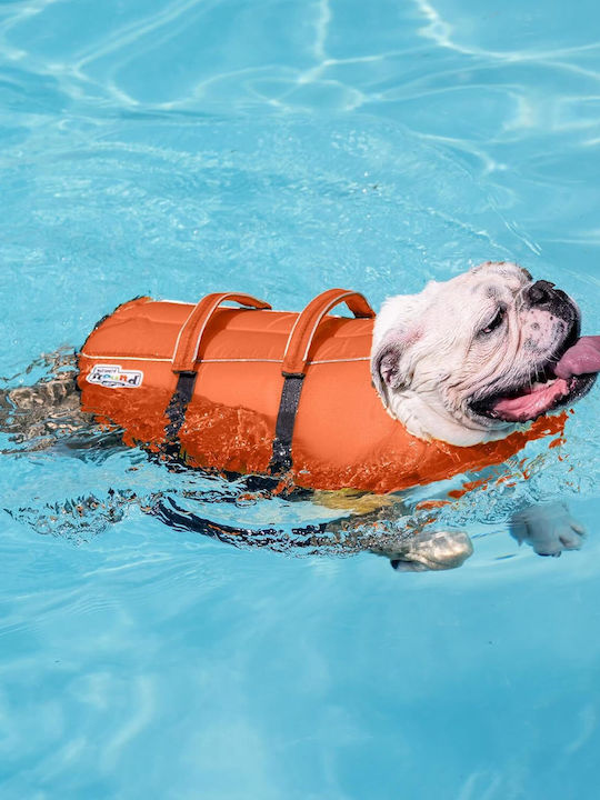 Vesta de Salvare pentru Câini Mărimea L Outward Hound Granby Splash Greutate Minimă 25 Kg Portocalie Accente Reflectorizante Curele Reglabile Bandă Abdominală Mâner de Salvare