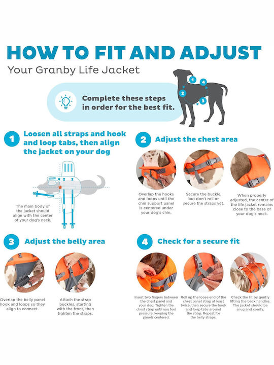Vesta De Salvare Pentru Câini M Outward Hound Granby Splash Greutate Minimă 13,61 Kg Portocalie Accente Reflectorizante Bretele Reglabile Bandă Abdominală Mâner De Salvare