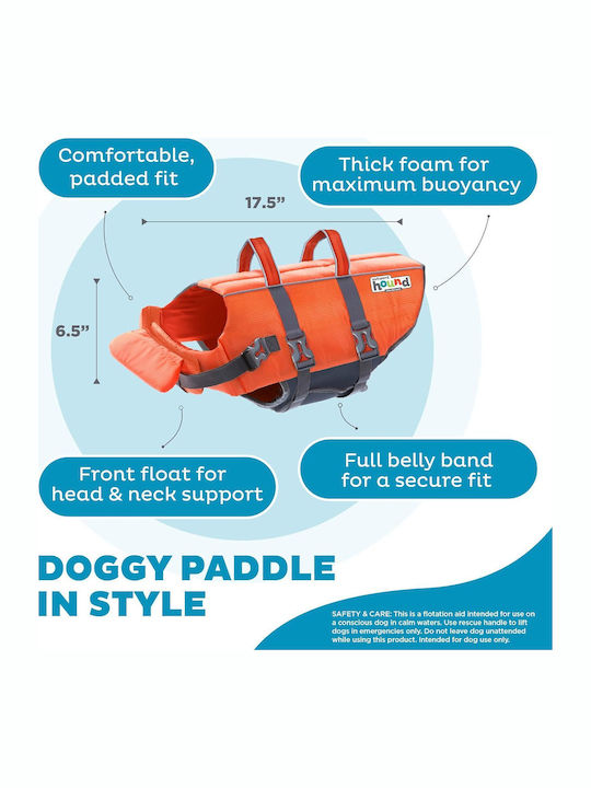 Vesta de Salvare pentru Câini Mărimea L Outward Hound Granby Splash Greutate Minimă 25 Kg Portocalie Accente Reflectorizante Curele Reglabile Bandă Abdominală Mâner de Salvare