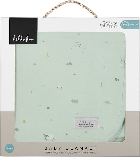 Kikka Boo Kikka Boo Baby Blanket Nursery Swaddling Blanket Bamboo Green 85x85cm