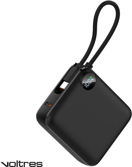 Voltres Power Bank 10000mAh 22.5W cu Port USB-C Negru