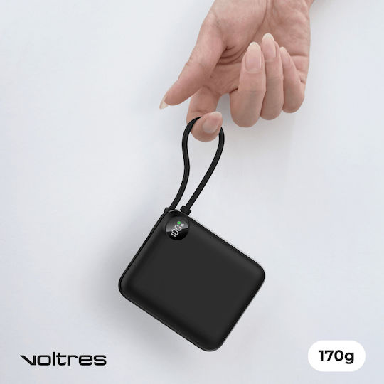 Voltres Power Bank 10000mAh 22.5W cu Port USB-C Negru