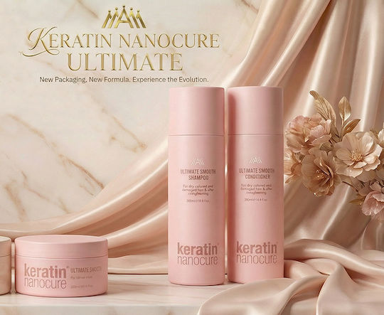 Keratin Nanocure Ultimate Smooth Haarmaske für Glanz mit Keratin & Argan 250ml