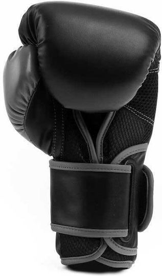 Everlast Powerlock 2 Γάντια Πυγμαχίας από Συνθετικό Δέρμα για Αγώνα Μαύρα