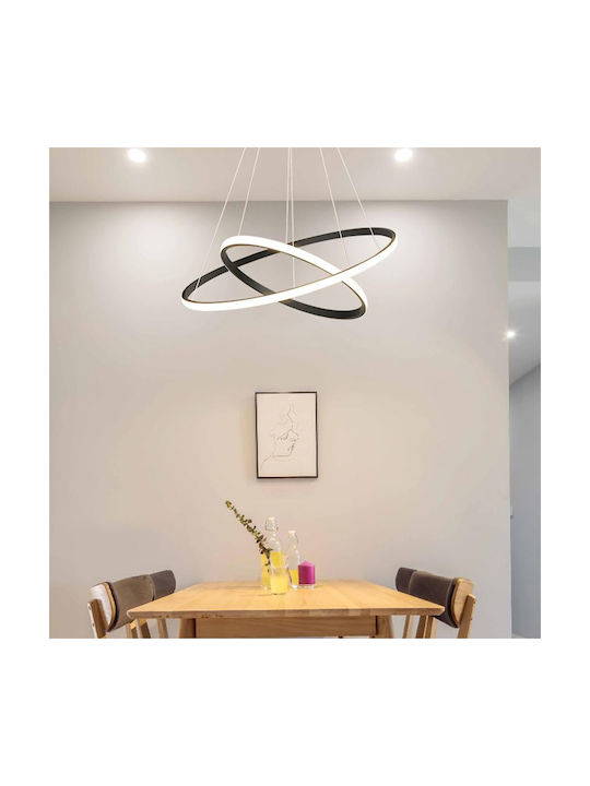 Powertech Κρεμαστό Φωτιστικό Μαύρο LED με Φυσικό Λευκό Φως 40x40x120εκ.