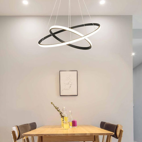 Powertech Pendant Ceiling Light Black LED with Natural White Light 80x80x120cm