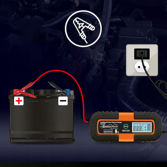 Zenwire JMD-6S Autombatterieladegerät & Motorrad Batterieladegerät 6/12V