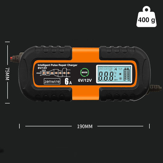 Zenwire JMD-6S Autombatterieladegerät & Motorrad Batterieladegerät 6/12V