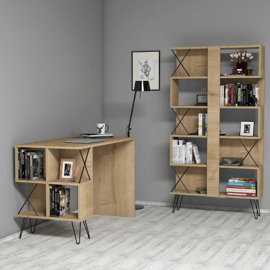 SteweHome Studentenmöbel-Set Für Schreibtisch Und Bibliothek - Eiche 120x60x78cm
