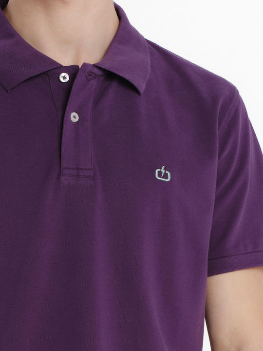Short Sleeve Polo T-shirt Purple