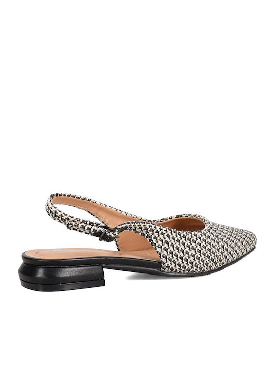 Γυναικείες Μπαλαρίνες Slingback με Λουράκι σε Μαύρο Χρώμα