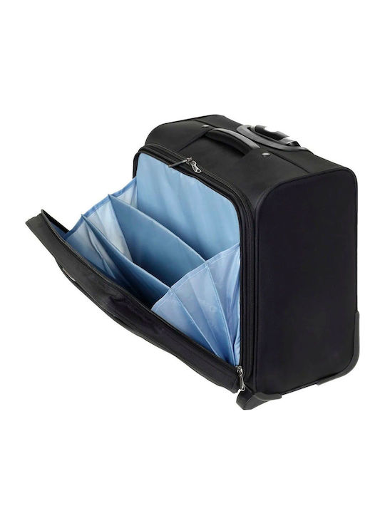 Diplomat Small The Atlanta Collection Cabin Fabric Black Suitcase With 2 Wheels Height 42cm