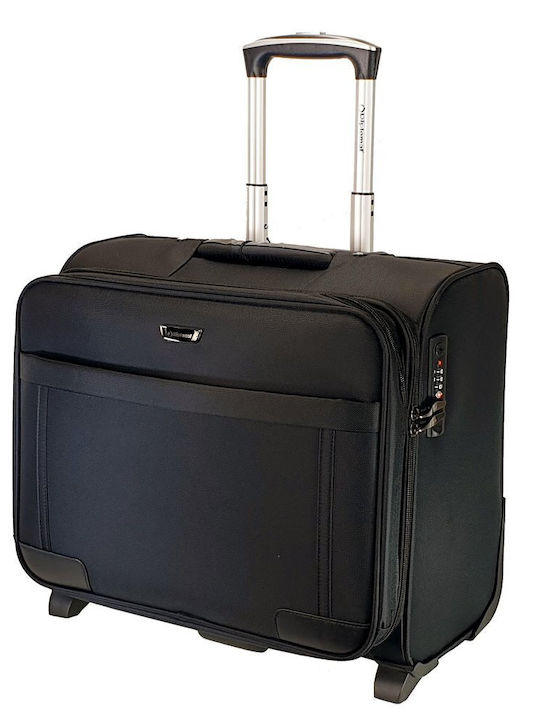 Diplomat Small The Atlanta Collection Cabin Fabric Black Suitcase With 2 Wheels Height 42cm