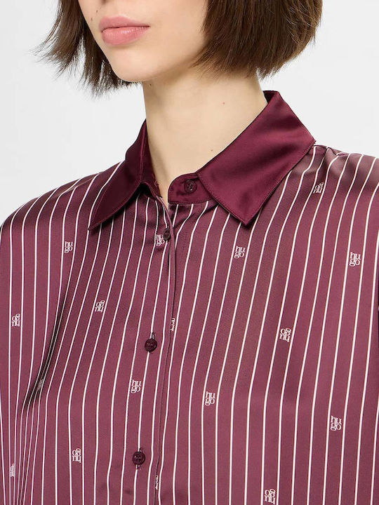 Long Sleeve Women's Shirt Burgundy