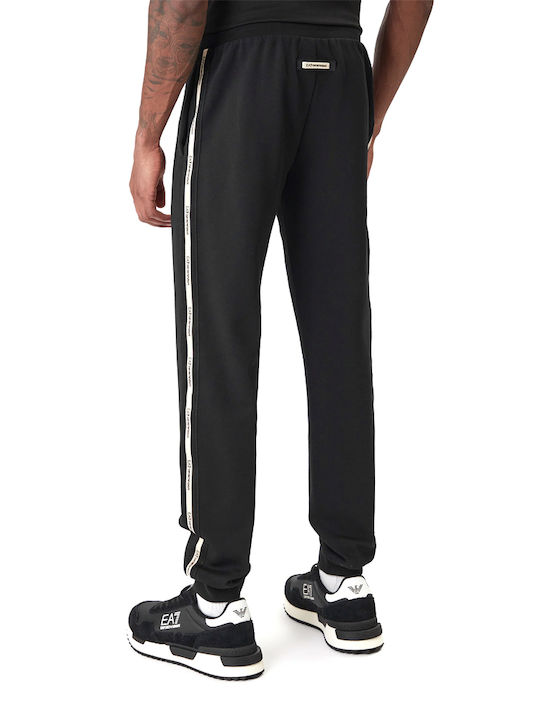 Emporio Armani Sweatpants with Cuffs Black-Beige