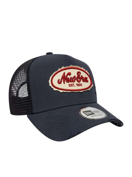 New Era Canvas Distressed 9forty A-frame Adj Trucker Cap Navy