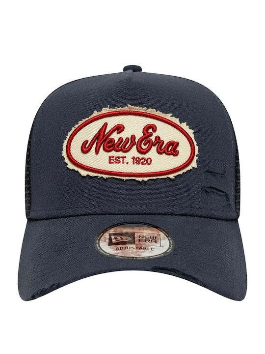New Era Canvas Distressed 9forty A-frame Adj Trucker Cap Navy