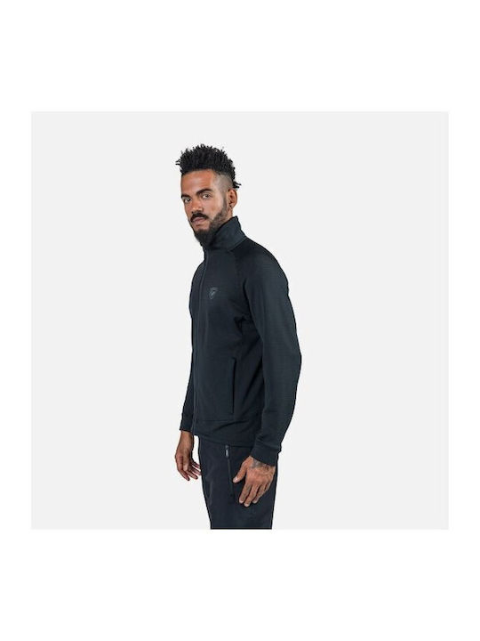 Ανδρική Ζακέτα Fleece με Κουκούλα Black