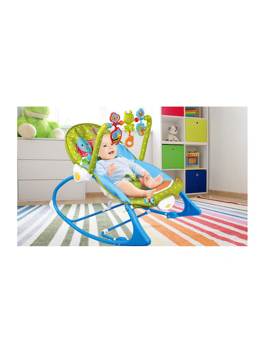 MalPlay Balansoar Electric Relax Măruș cu Vibrație Albastru pentru Copil până la 18kg