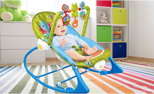 MalPlay Electric Baby Relax Swing with Vibration Blue for Child up to 18kg