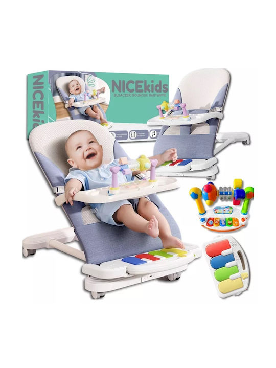 NICEkids Electric Relax Măsuță Pentru Bebeluși cu Muzică Albastru pentru Copii până la 9kg