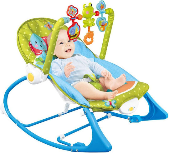 MalPlay Electric Baby Relax Swing with Vibration Blue for Child up to 18kg