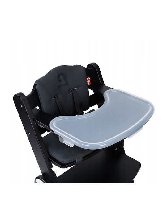 Kidnort Scaun De Masă Pliabil Cu Ramă Din Lemn Și Șezut Textil Negru