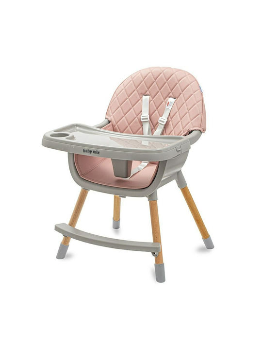 BabyMix Freya Scaun Înalt De Masă Bebe Roz