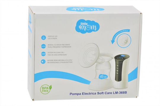 Little Mom Pompa de Sân Electrică Simplă cu Baterie și la Rețea Fără BPA Albă 130ml