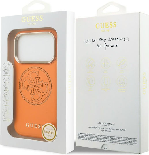 Guess Umschlag Rückseite Synthetisches Leder Orange (iPhone 17 Pro)
