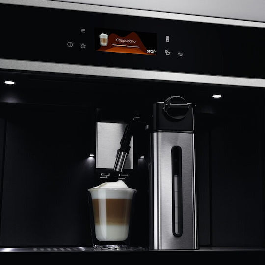 Electrolux Автоматична Еспресо Кафемашина Вградена 1350W Налягане 15bar за Капучино с Мелачка Сива EBC85X