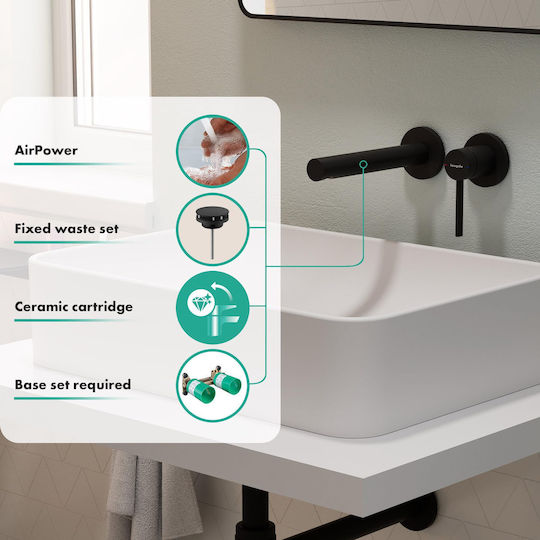 Hansgrohe Built-In Mixer And Mouthpiece Set For Bathroom Sink Black