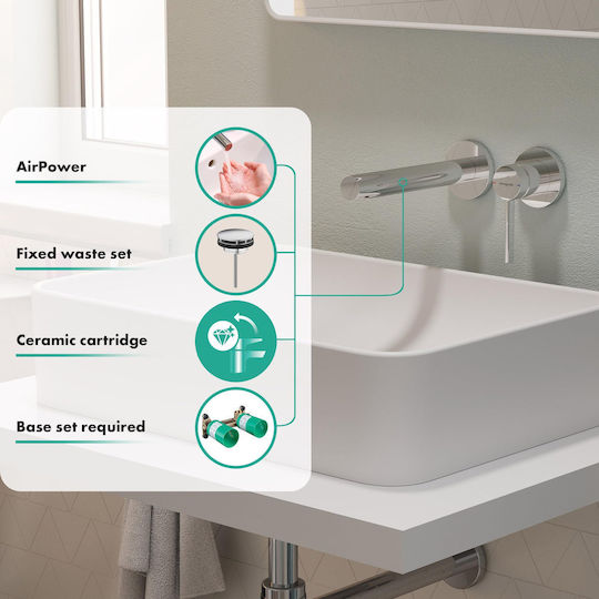 Hansgrohe Комплект Смесител И Чучур Вградени Батерии За Лавабо Сребрист