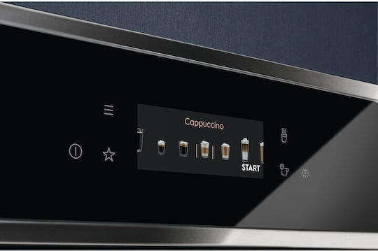 Electrolux Автоматична Еспресо Кафемашина Вградена 1350W Налягане 15bar за Капучино с Мелачка Сива EBC85X