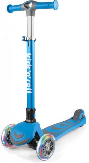 Kick’n’roll Scuter Copii Pliabil 3 Roți Cu Iluminare LED Pentru 3+ Ani Albastru