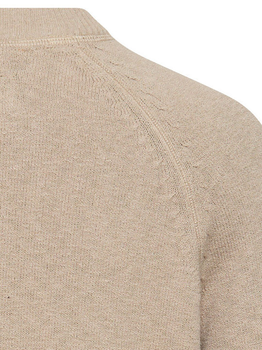 Herrenblusen Langarm Beiges Pullover