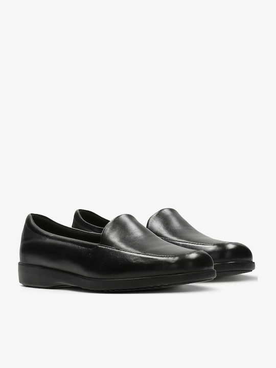 Leather Women's Loafers in Black Colour