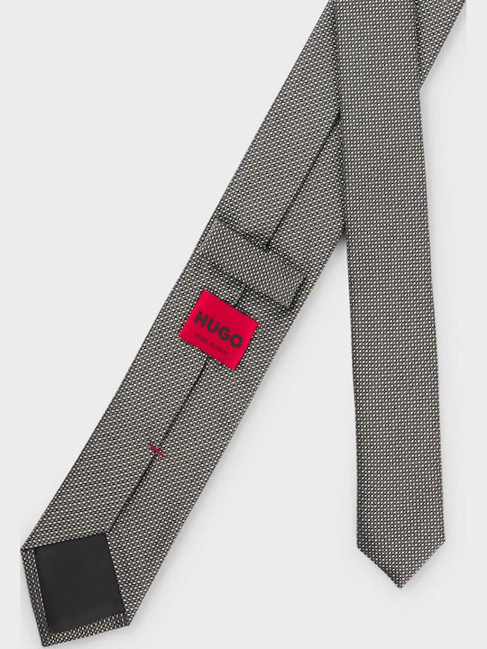 Hugo Men's Silk Tie Printed With Green Colour