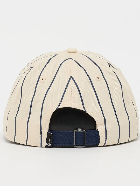 Karl Kani Cursive Varsity Pinstripe Baseball Cap Unisex Off White Dunkelblau Ka261-003-1 Karl Kani Cursive Varsity Pinstripe Baseball Cap Unisex Off White Dunkelblau Ka261-003-1