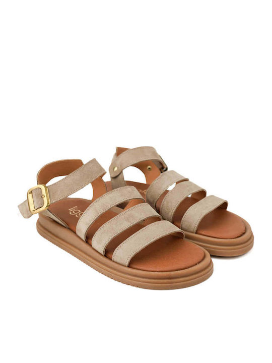 Flatforme Bej Cu Multiple Curele Și Cataramă