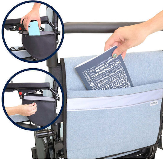 KMINA Ηλεκτροκίνητο Αναπηρικό Αμαξίδιο 63cm K10074 Γκρι