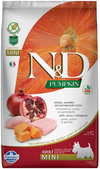 Farmina N&D Pumpkin Adult Mini 7kg Dry Food Grain-Free for Adult Small Breed Dogs with Chicken, Pomegranate and Pumpkin
