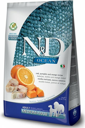 Farmina N&D Pumpkin Medium & Maxi 12kg Dry Food Grain-Free for Adult Medium & Large Breed Dogs with Fish and Pumpkin