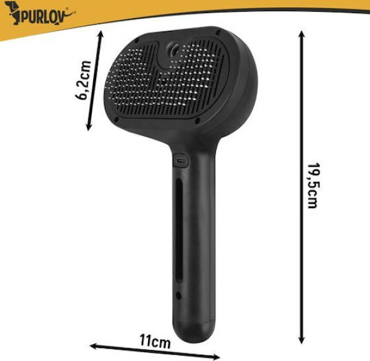 Purlov Electric Dog Brush for Hair Cleaning Black