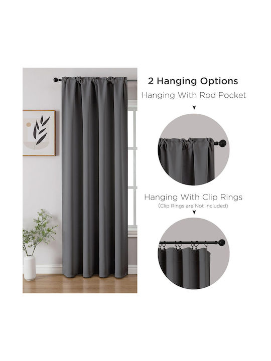 Cucraf Perdea Opacitate Fereastra Cu Capse Gri Deschis 52x72cm